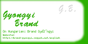 gyongyi brand business card